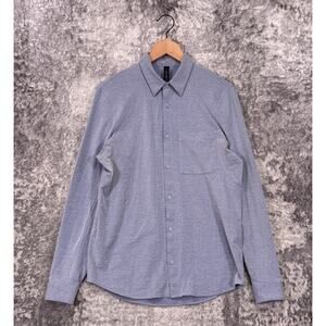 Lululemon Commission Shirt Small Mens Blue Oxford Long Sleeve Button Down